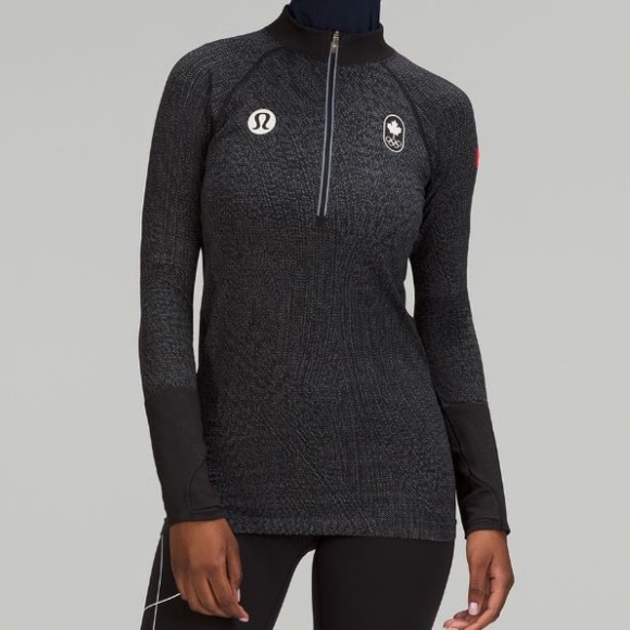 Lululemon x Team Canada Swiftly Tech Half Zip 2.0 Storm Surge Black/Rhino Grey